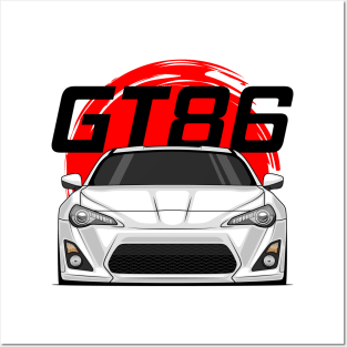 Front White GT86 MK1 Pre JDM Posters and Art